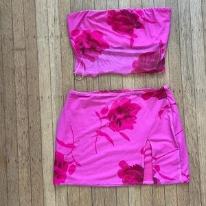 Princess Polly Pink Floral Skirt Set